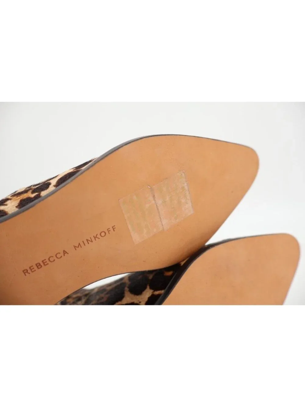 Rebecca Minkoff Booties Womens Size 6 Calf Hair Leopard Ankle Boot Pointed Toe